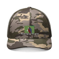Camouflage Trucker Hat — Embroidered "Hawk eye on the prize" Design