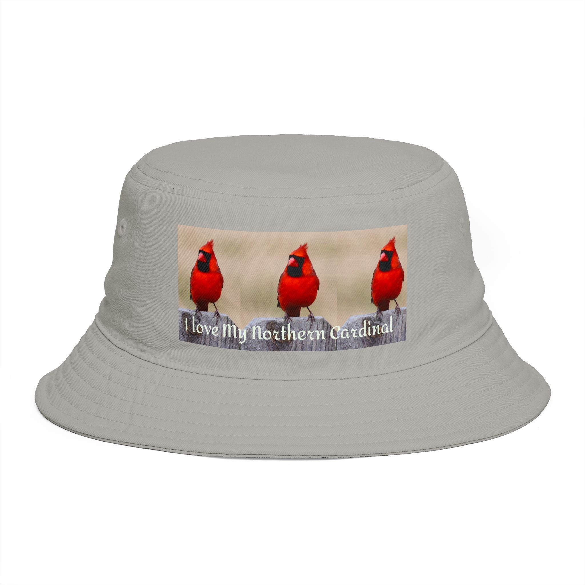 Northern Cardinal Bucket Hat — 'I Love My Northern Cardinal' Birdwatching Accessory