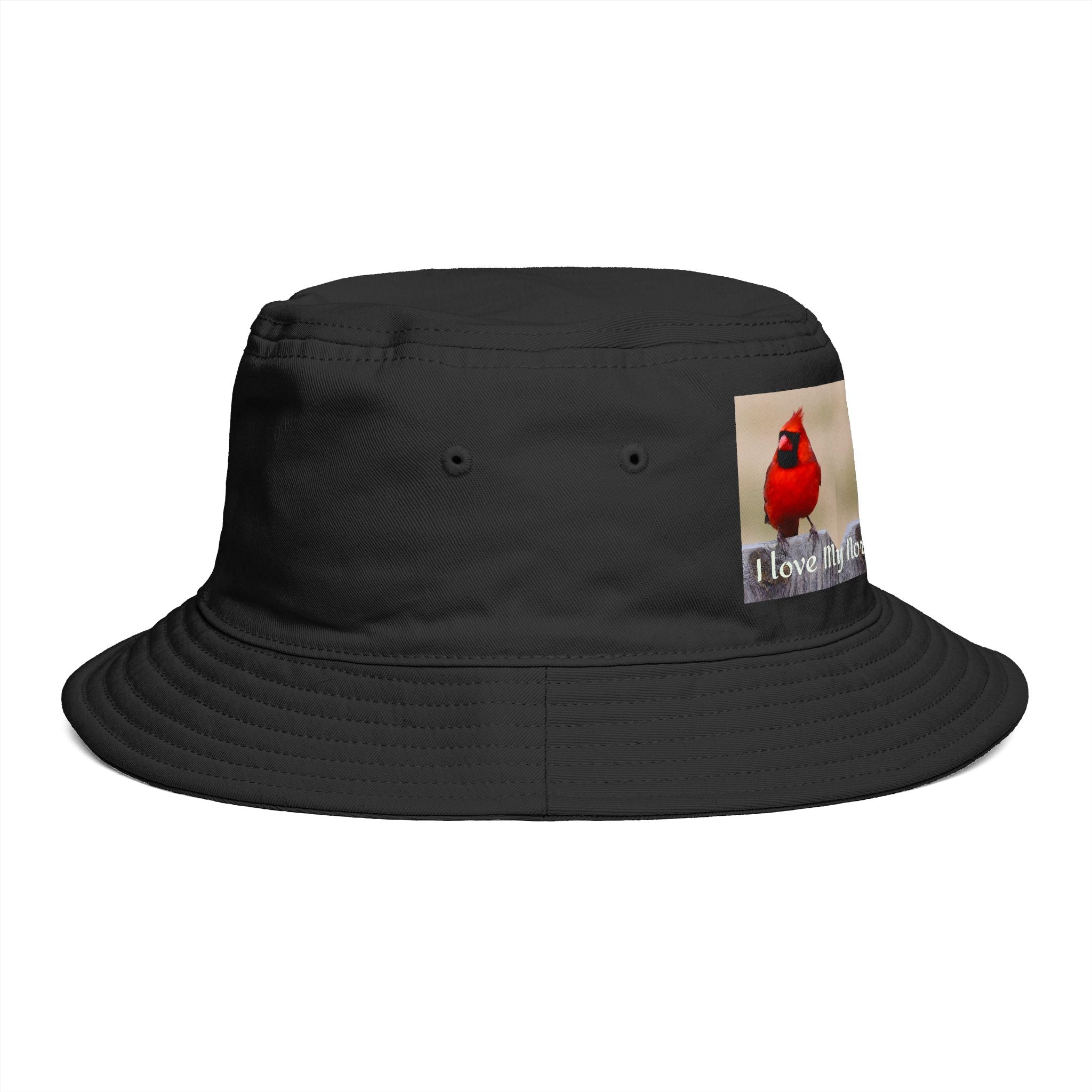 Northern Cardinal Bucket Hat — 'I Love My Northern Cardinal' Birdwatching Accessory